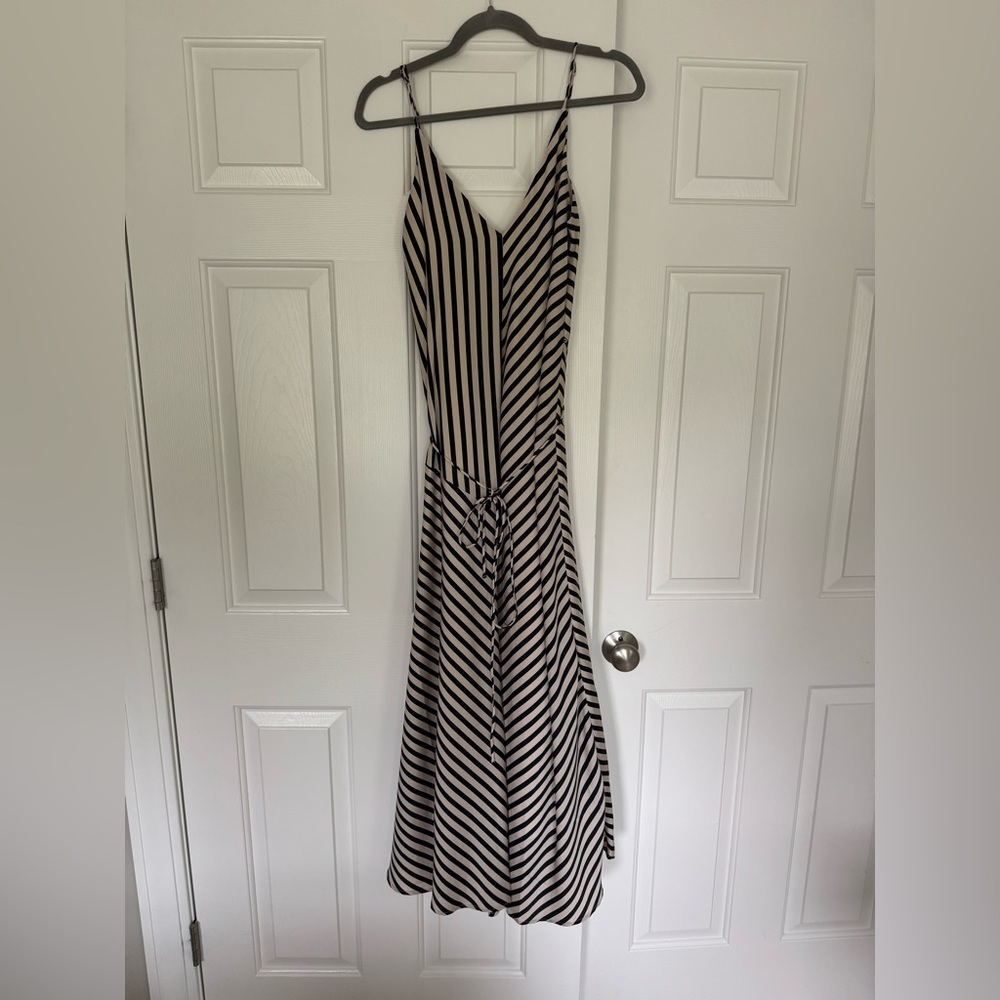 Banana Republic Black and White Striped Maxi Dress